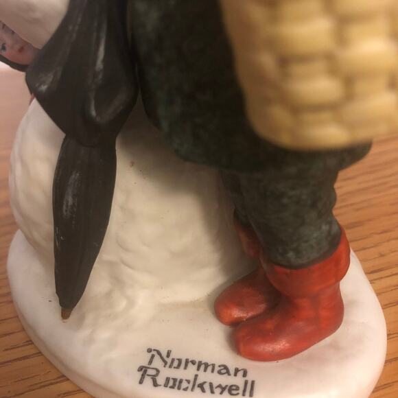 1980 Norman Rockwell Grandpa Snowman Danbury Mint Ceramic Holiday Home Decor - Picture 7 of 10